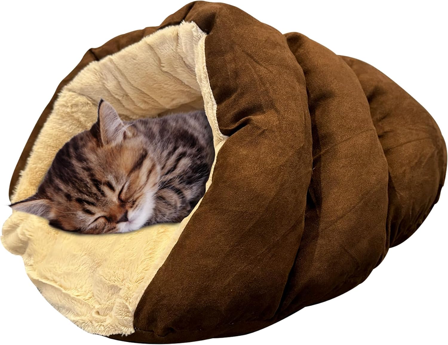 SPOT Sleep Zone Cuddle Cave Pet Bed | Soft, Plush Interior for Cats and Small Dog Breeds | Attractive and Durable Faux Suede Exterior | Machine Washable | Pet Safe