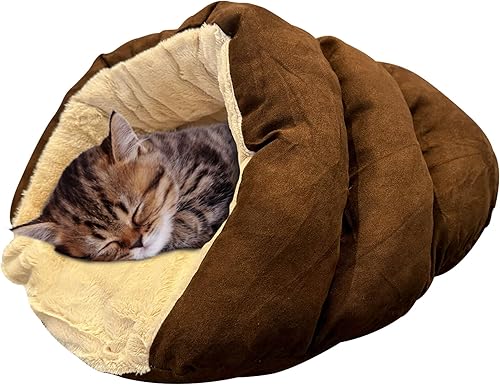 Cama para mascota en forma de cueva, para acurrucarse, de Ethical Pets, 22", Chocolate
