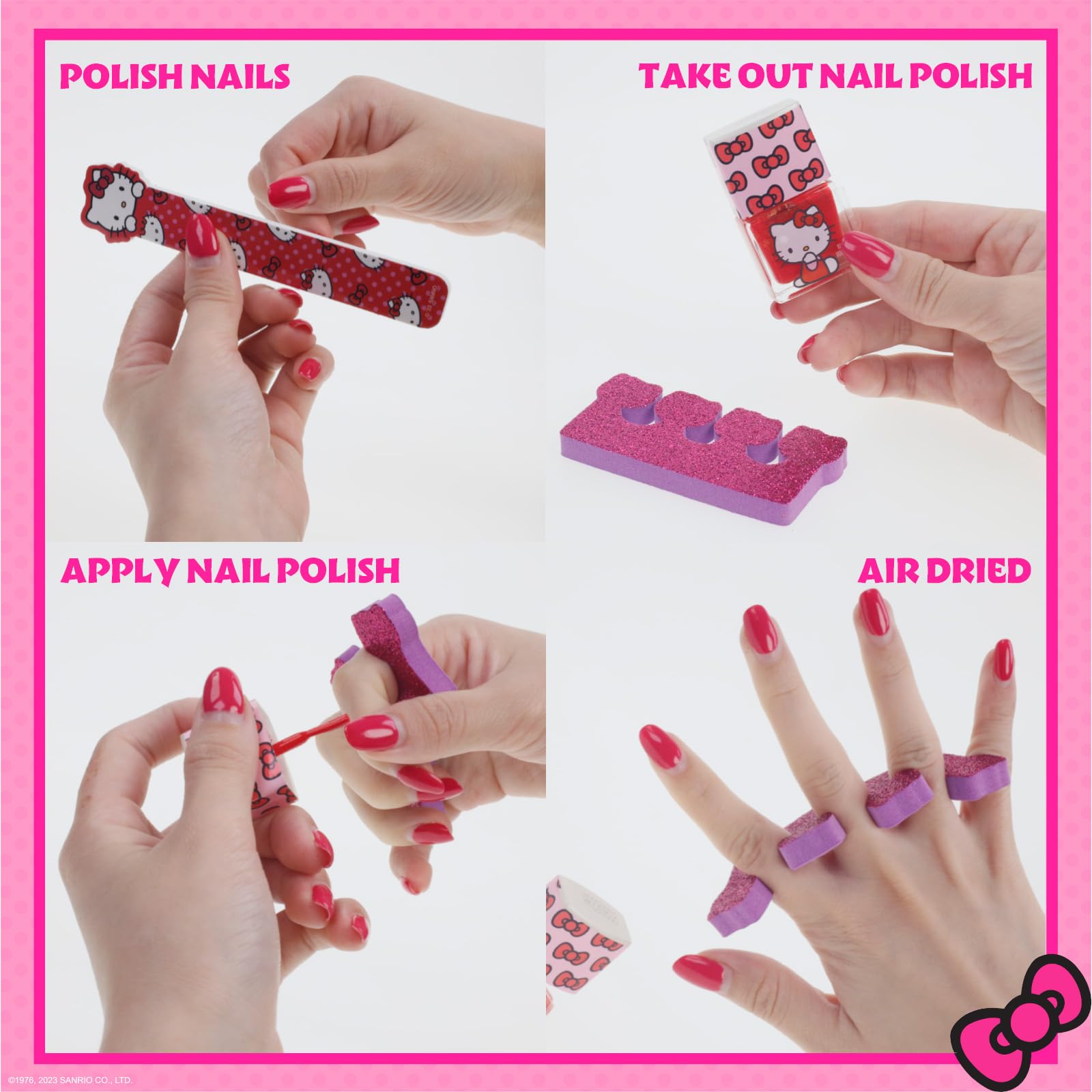 Hello Kitty - Juego de maquillaje cosmético  Train Case incluye brillo de labios, brillo de ojos, esmalte de uñas, accesorios para el cabello y mucho más. Para niñas, a partir de 6 años, 5