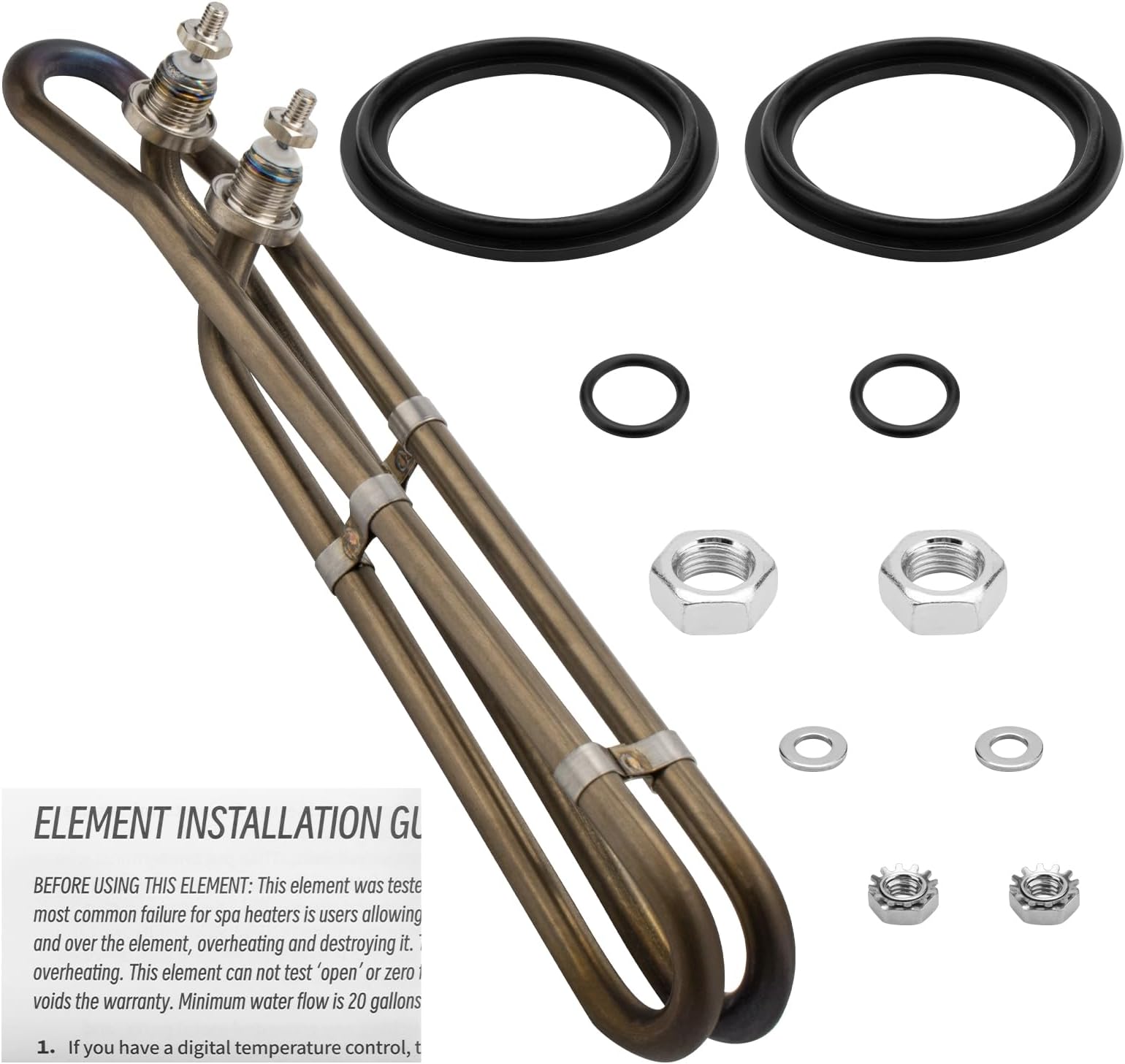 Ximoon 5.5KW 240V 10" Titanium Flo-Thru Universal Heating Element with Mounting Hardware Replacement for Hot Tub, Applicable in Spas Electric Heaters Or Swimming Pools