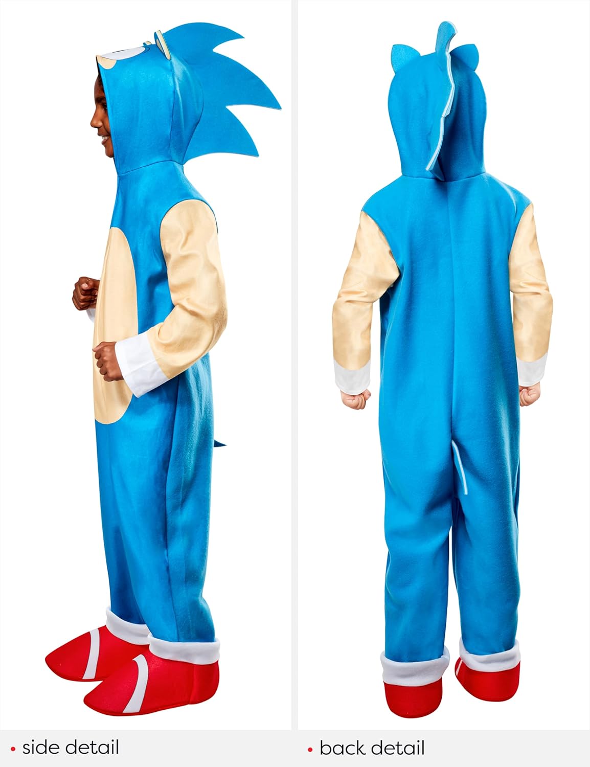 Rubies Sonic the Hedgehog: Oversized Hooded Zipster Jumpsuit for Kids, Boy's Large