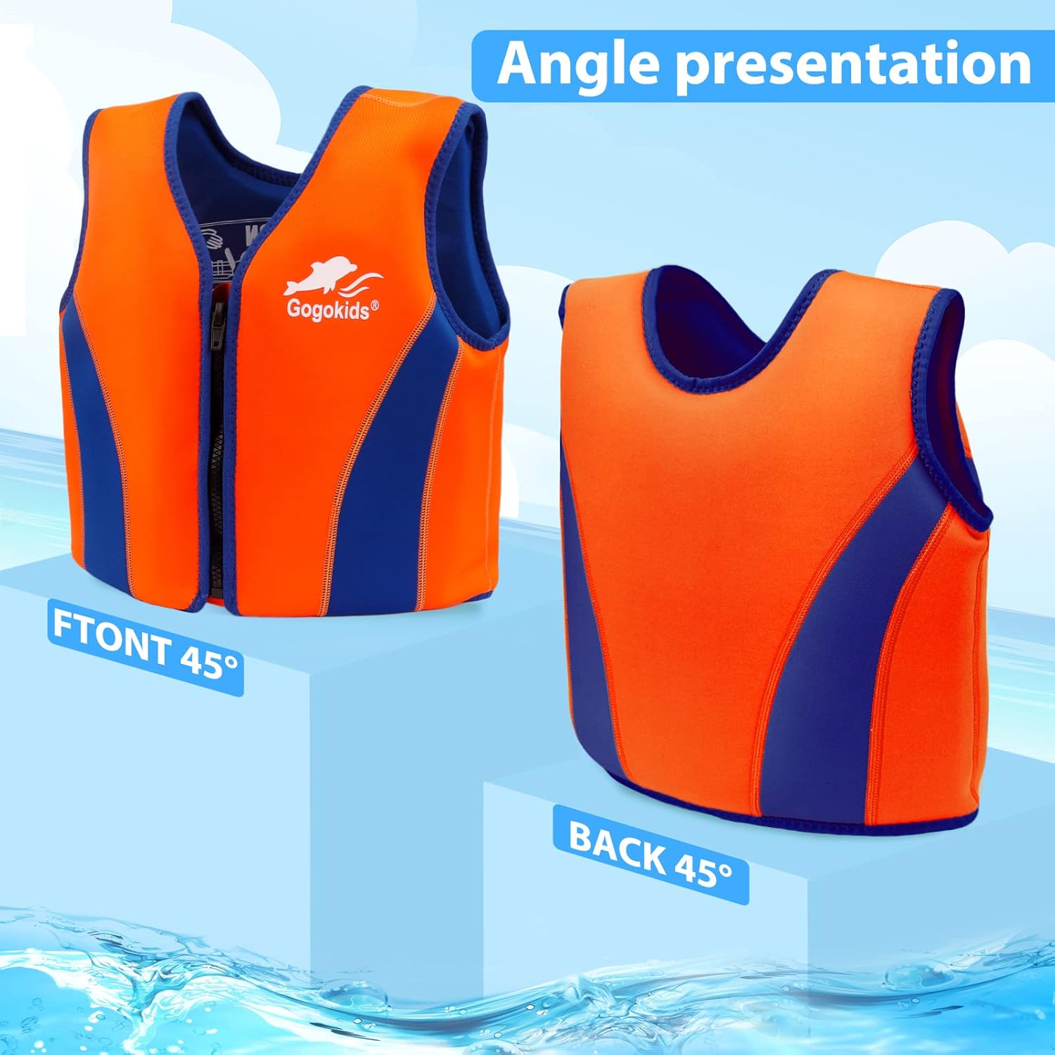 Kids Swim Vest, Float Jacket for Boys Girls Neoprene Swimming Jacket
