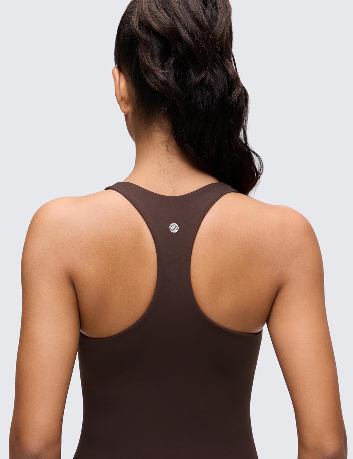 CRZ YOGA Butterluxe V Neck Crop Tank Tops for Women - Racerback Wireless Padded Yoga Longline Sports Bra