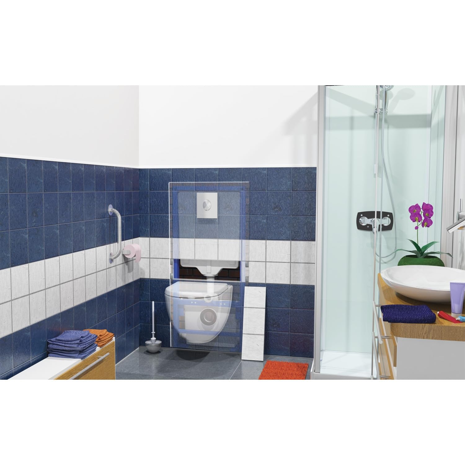 SFA Saniwall Pro UP a Piastrella - Macinatore per WC sospeso, colore: Bianco