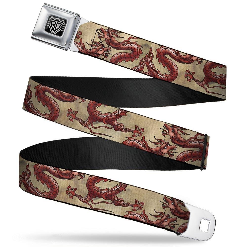 Buckle-Down Seatbelt Belt - Dragons Tan - 1.5" Wide - 24-38 Inches in Length