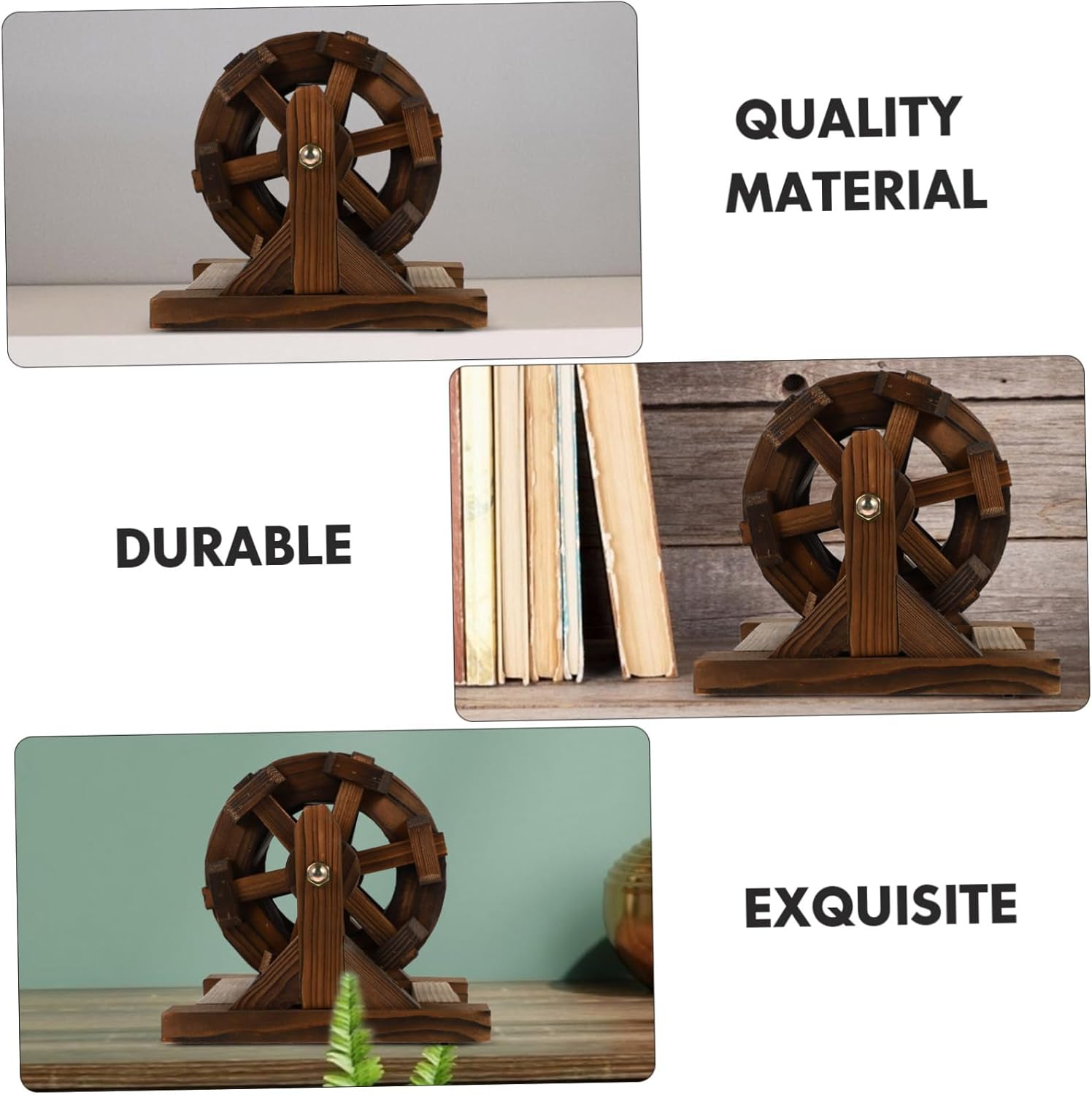Cabilock Miniature Windmill Chinese Decorations Wooden Decor Ornament for Home Office Desktop