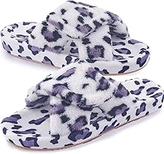 Git-up Women's Memory Foam House Slippers with Arch Support Hook and Loop Diabetic Wide Open Toe House Shoes Indoor Outdoor