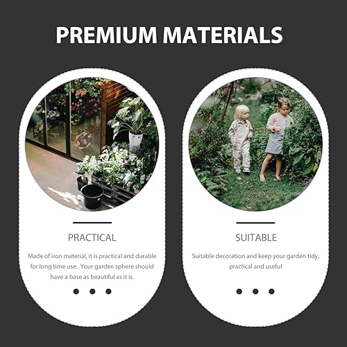 Miniatura 7 de Yardwe Soporte de exhibición decorativo de la esfera del jardín grande del soporte de la bola del metal resistente a la intemperie