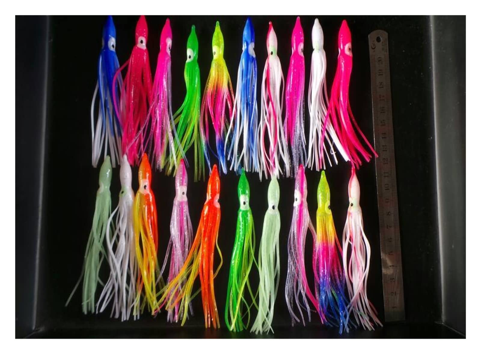 XILILHC Esca da Pesca Morbida da 100 Pezzi E 12 Cm. Colore Misto | Esca for polpo in plastica morbida con esca for polpo d'acqua salata, esca da pesca in silicone morbido.