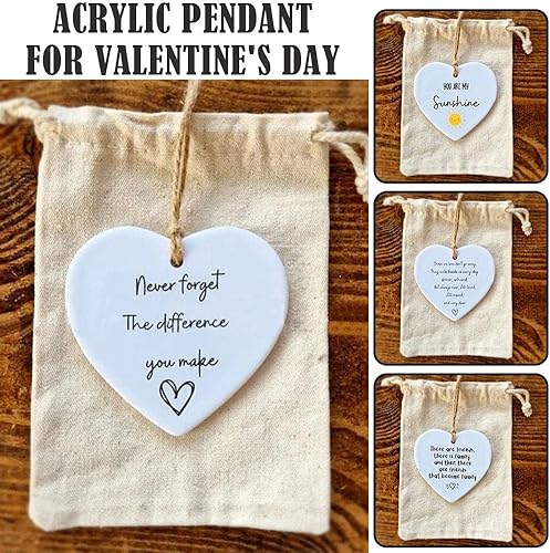 Miniatura 4 de Regalo de agradecimiento, adorno de acrílico colgante de corazón para árbol de Navidad, decoración del hogar, letrero de recuerdo para amigos