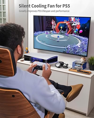 Miniatura 6 de Anspect Ventilador de refrigeración PS5, accesorios PS5 con ventiladores de refrigeración de alta eficiencia (7000 RPM), cuchilla de equilibrio de