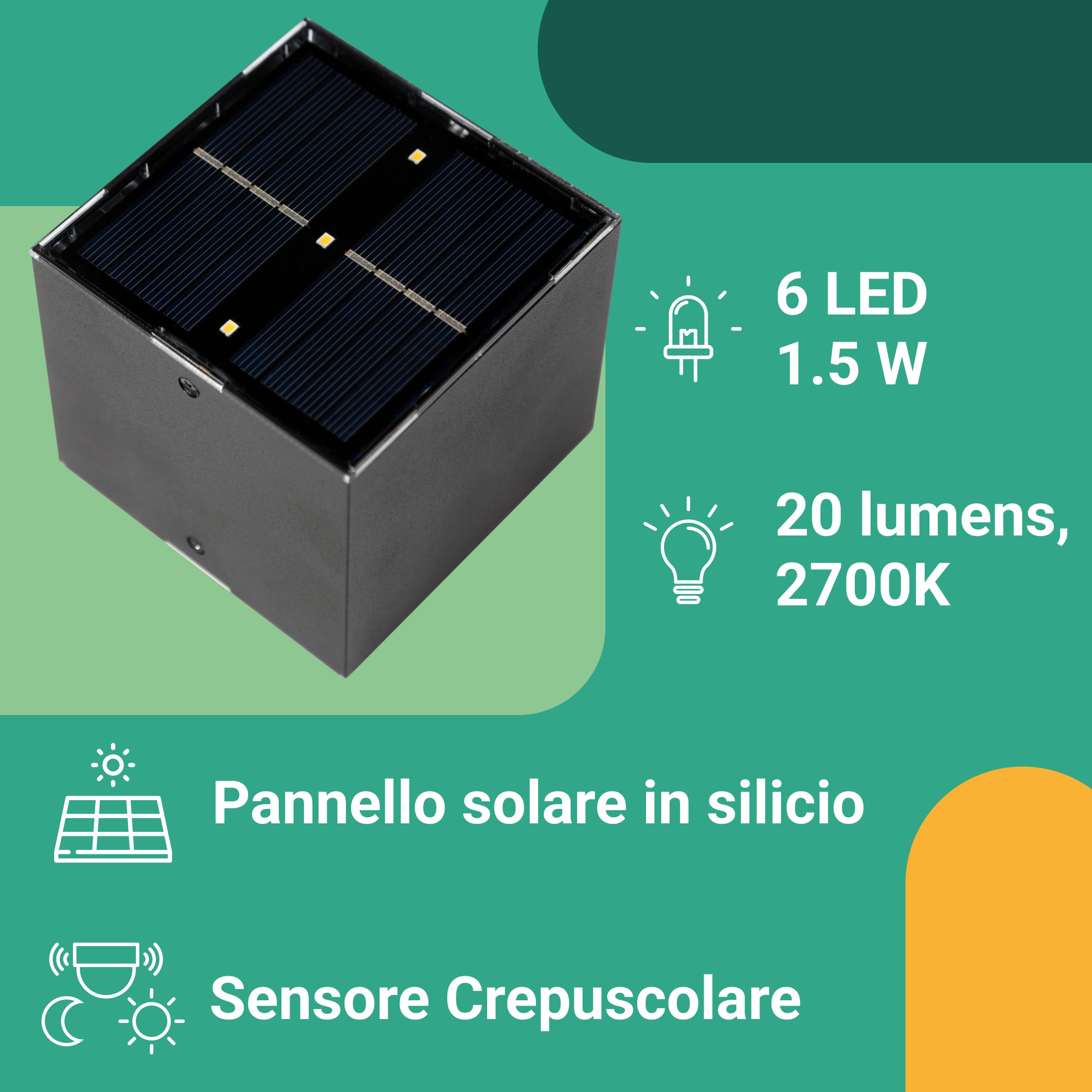 Proxinova Applique Solare da Esterno LED 2 Unità, Lampade Doppia Luce Sensore Crepuscolare per Illuminazione Giardino, Waterproof Luci da Esterno a Parete