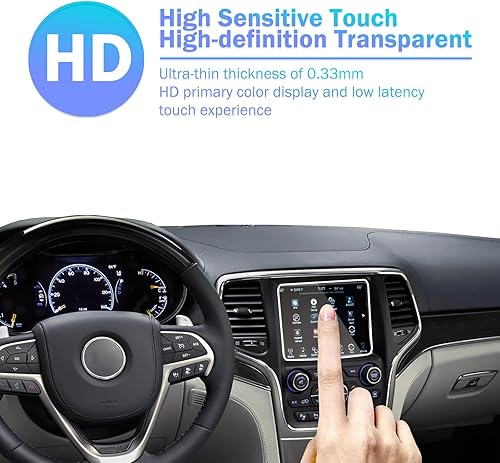 Miniatura 3 de PZSWUXIE Para Jeep Grand Cherokee Uconnect 2019-2021 2022 2023 Protector de pantalla táctil central GPS de 8.4 pulgadas, dureza 9H, antihuellas,