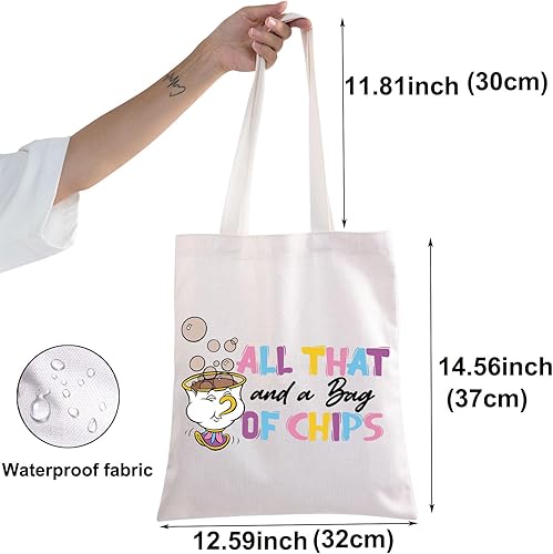 Vista 8 de BWWKTOP Bolsa de maquillaje Mrs. Potts And Chip Beauty Beast Inspired Gifts All That And A Bag of Chips Chip Merchandise, Bolsa De Chips, Bolsa
