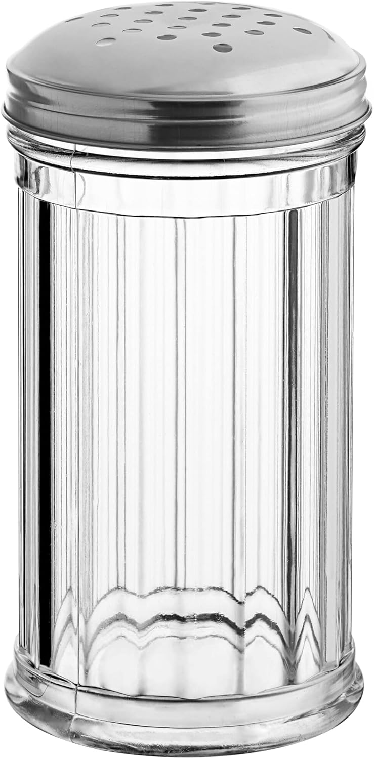 Geex Depot US Lot De 2 Shaker à Fromage Parmesan En Plastique Avec Couvercle En Acier Inoxydable à Grands Trous De 6,35 Mm, Couvercle Distributeur D' épices En Plastique Transparent, 360 Ml