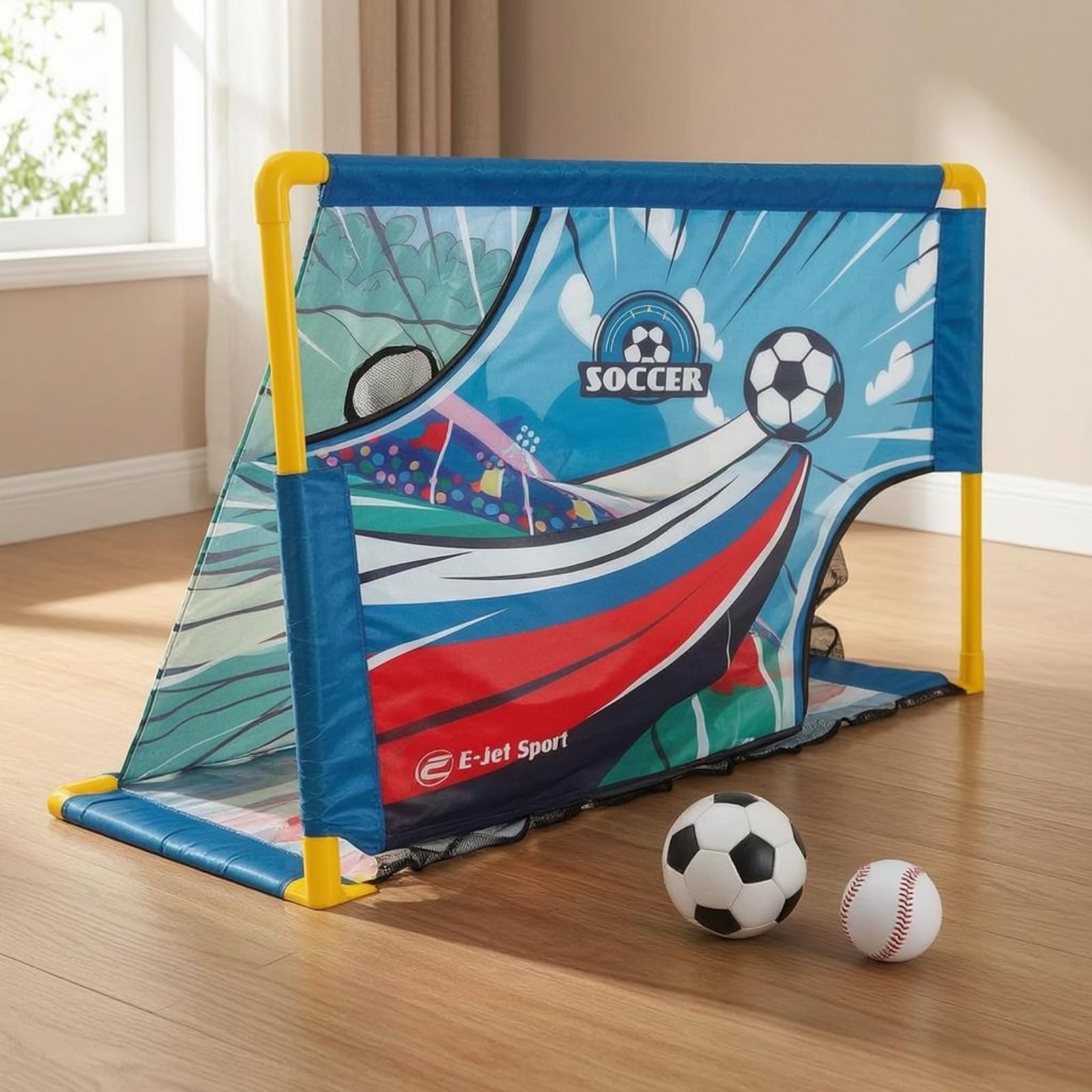 Sharplace Entrenador Deportivo Infantil Diana de Fútbol Red de Entrenamiento Portería Objetivo para Lanzar y Chutar Balón Bomba Estacas PVC Adecuado para