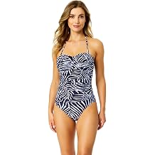 Women's Twist Front Shirred One Piece Swimsuit