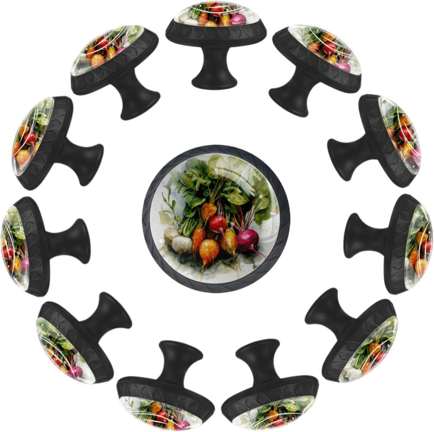 Black Dancing Skeleton Black Printed Cabinet Knobs, Practical Drawer Knobs for Kitchen Bedroom Bathroom Decoration