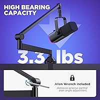 Vista 3 de InnoGear Low Profile Mic Arm, 360° Rotatable Microphone Arm Stand Foldable Desk Mic Boom Arm with 3/8" to 5/8" Adapter for Fifine AM8 K669B Blue