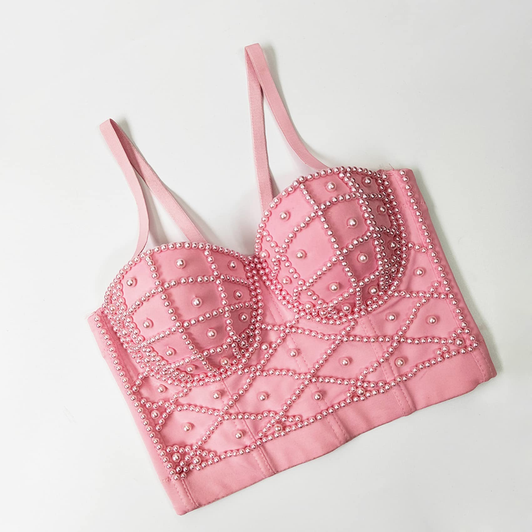 Femmes Strass Push up Bustier Crop Top Gothique Punk Corset Clubwear Party Bra