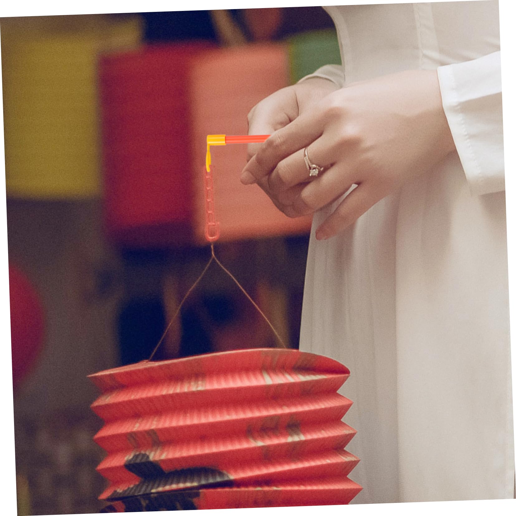 Toddmomy 10pcs Portable Lantern Pole Light Stick Festival Holder LED Handles Holding for Garden Straight Craft Lanterns Poles Bulk Handheld Hanging Rod Outside Material Sticks Modern Red