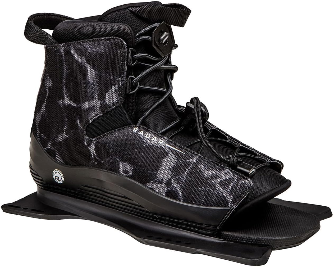 Radar Lyric Waterski Boot - Black Swirl - Front Feather Frame