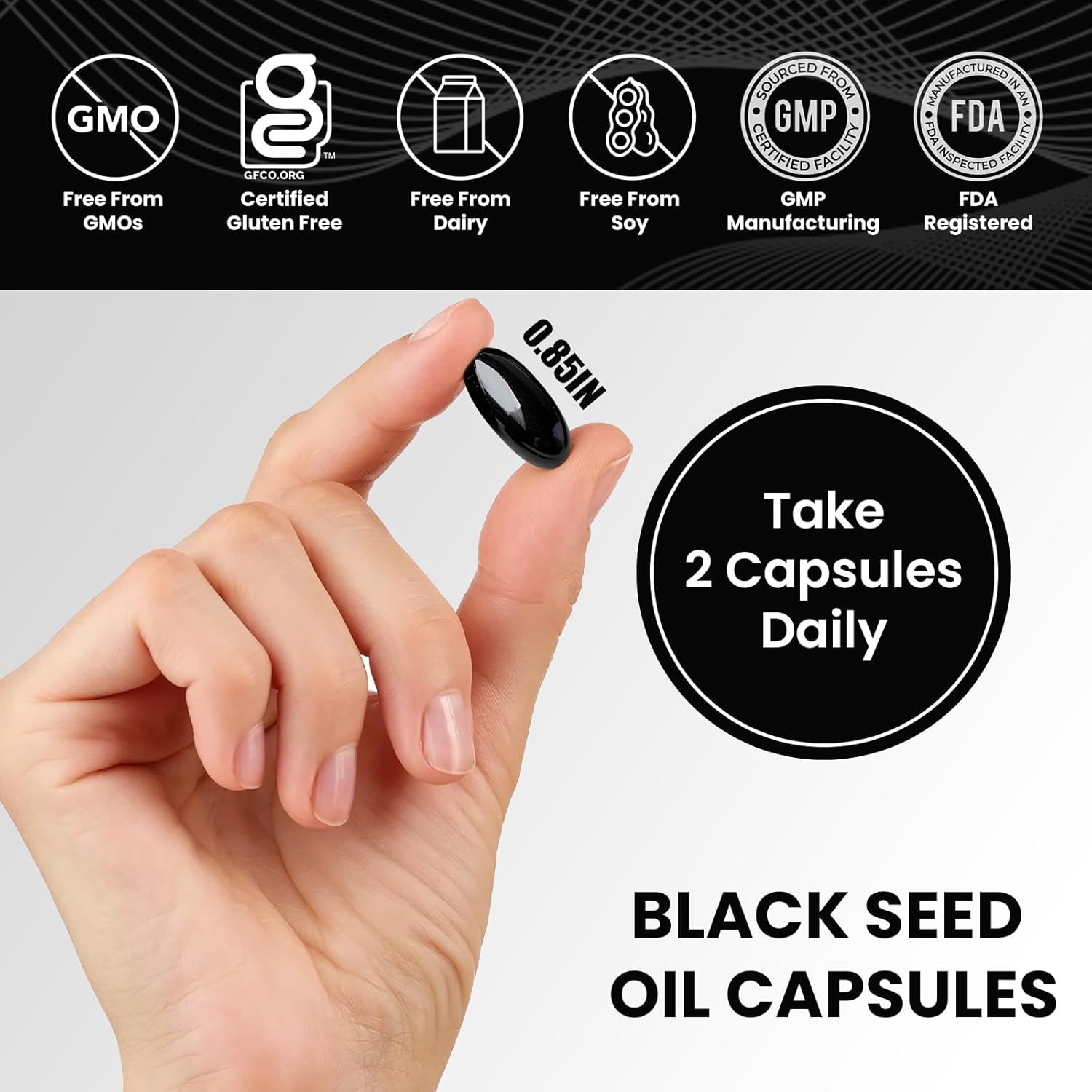 Black Seed Oil 1000mg – Cold-Pressed Nigella Sativa Softgels for Immune, Heart, Joint & Skin Health | 120 Softgels (60-Day Supply) | Non-GMO, Cold Pressed Black Cumin Seed Oil - Image 3