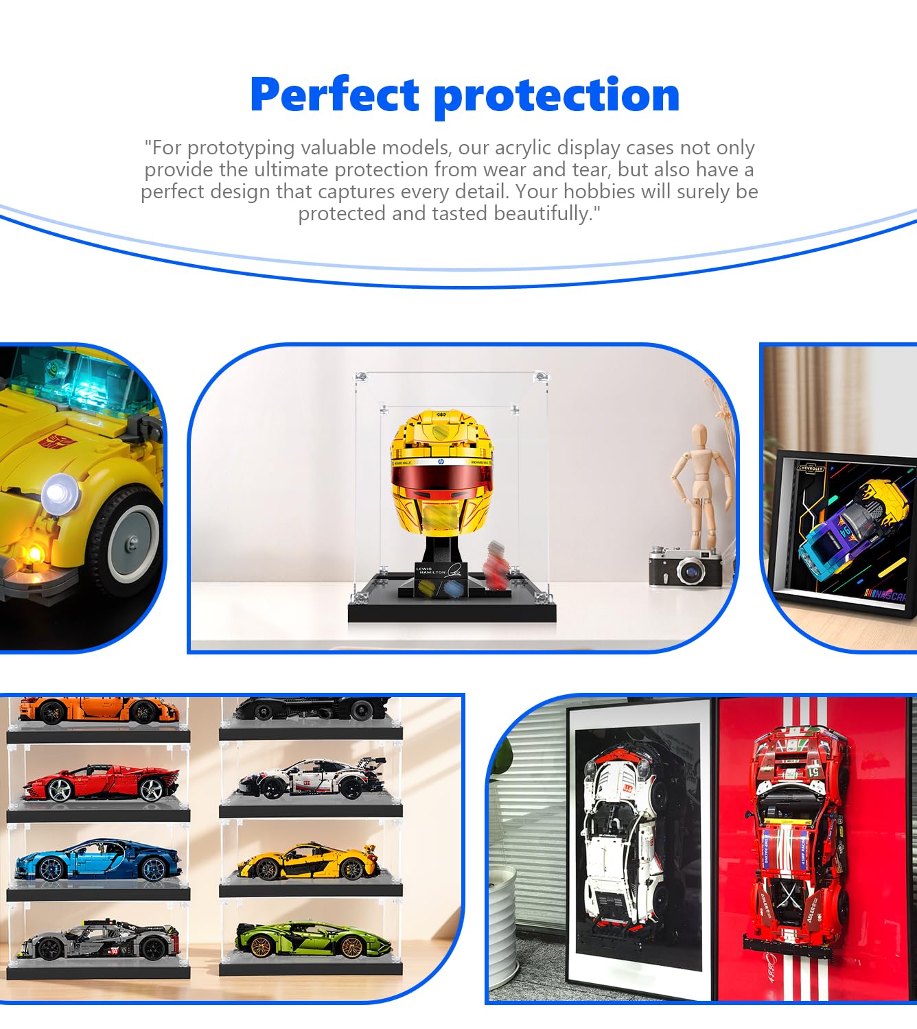 Vetrina in acrilico compatibile con casco Lego 43022, (solo