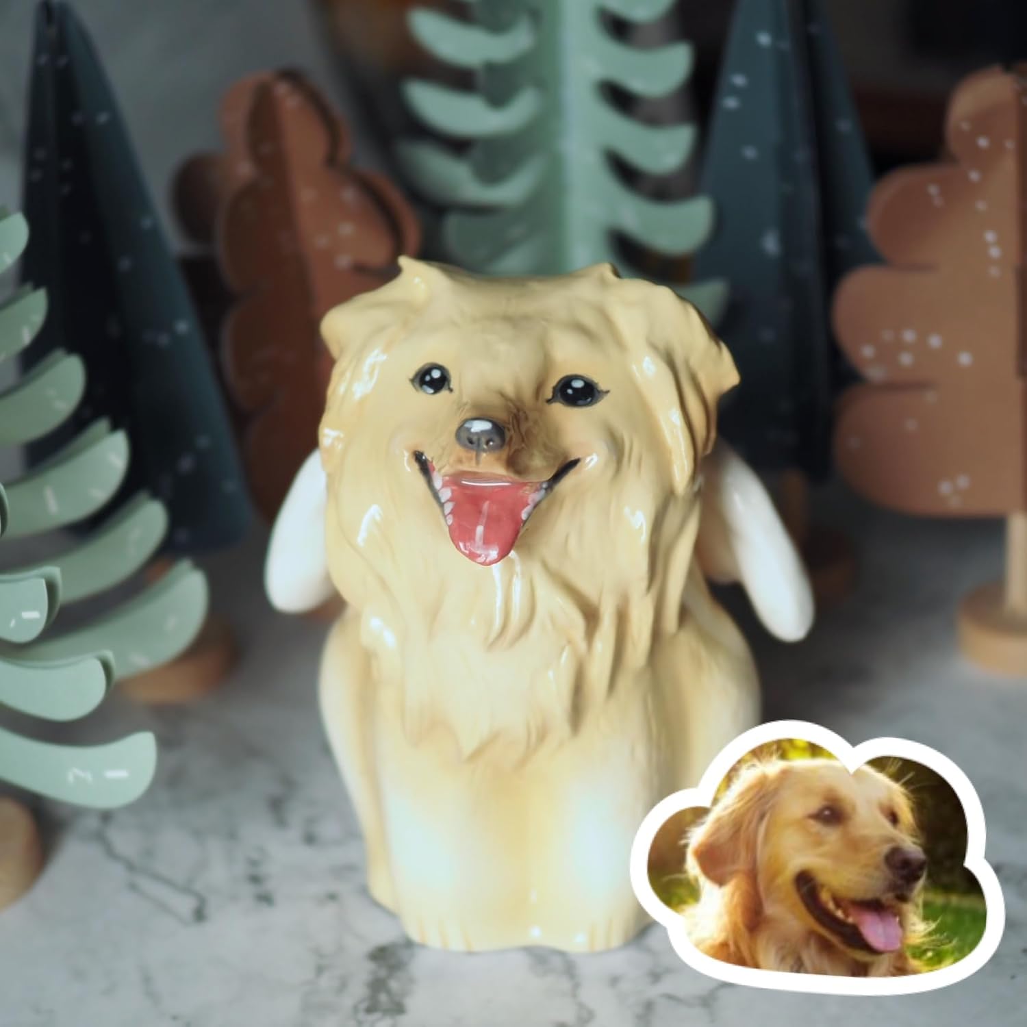 ZuZu L size Custom Ceramic Dog Sculpture, Pet Cremation Urn, Custom Pet Memorial Personalized Gift, Memorial for Pets