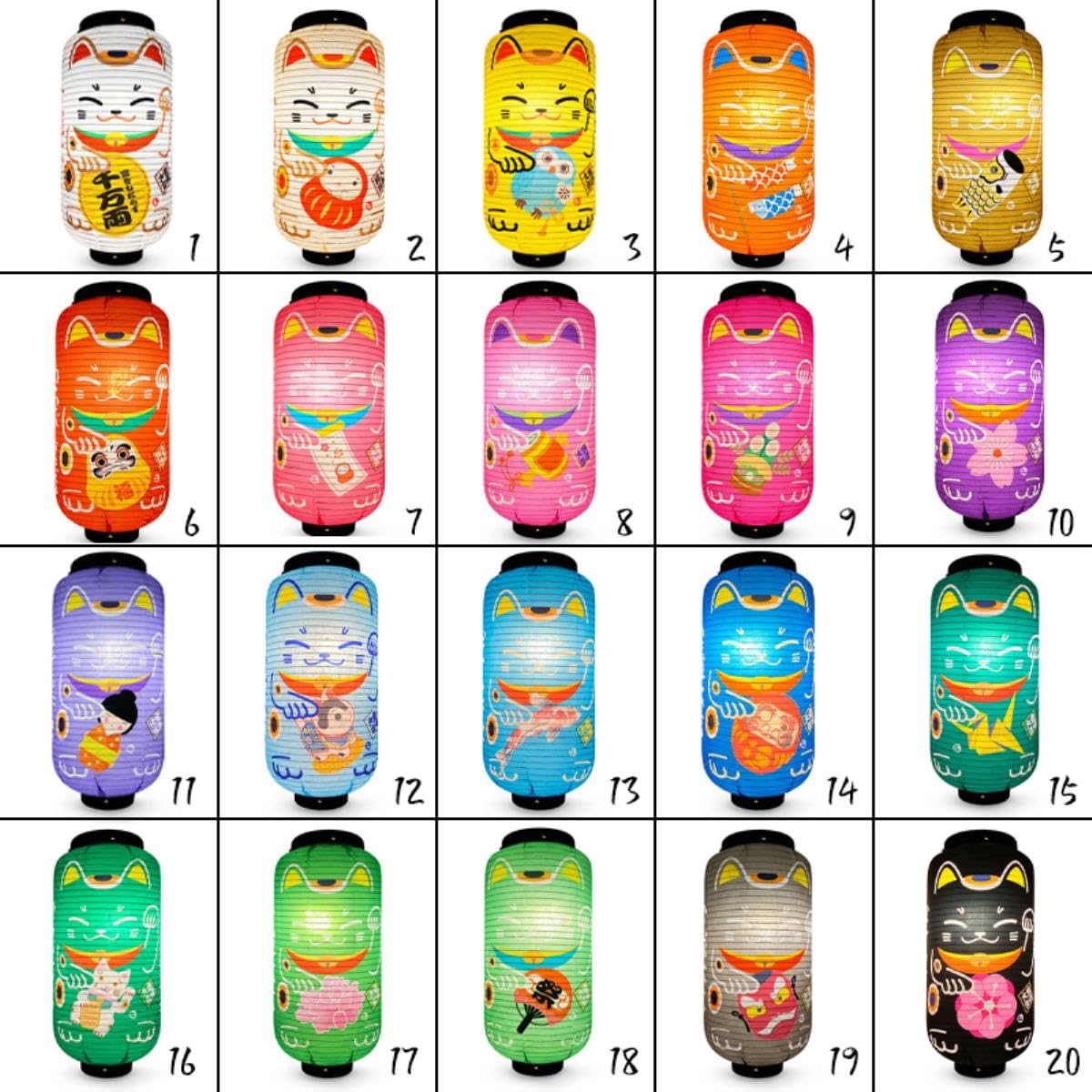 Lucky Cat Linterna De Papel Pantalla De Lámpara Izakaya Sushi Restaurante Bar Apertura Decoración Linterna Cartel Publicitario-1,20X45cm