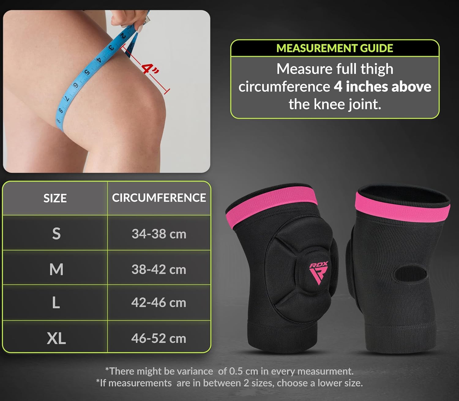 RDX Knee Pads for Work, Oeko TEX Certified, Anti-Slip Protective Thick Padded Foam Pad, Collision Avoidance Sleeves Pair, MMA Muay Thai Grappling Volleyball Football Wrestling Gardening.