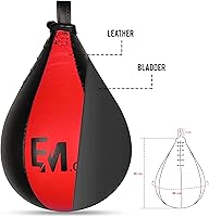 Vista 3 de Boxing Speed Bag - Saco de boxeo de velocidad con giro resistente, bolsas de boxeo de cuero duraderas ideales para entrenamiento de reflejos, pelota