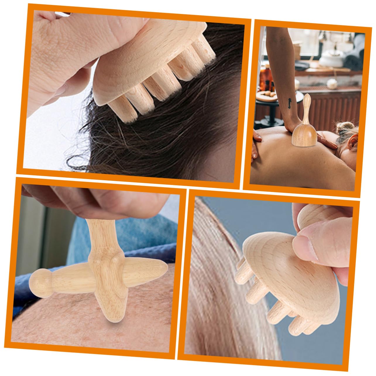 Holz Massagegerät Satz für Zuhause und Unterwegs, Beige, 1 Satz