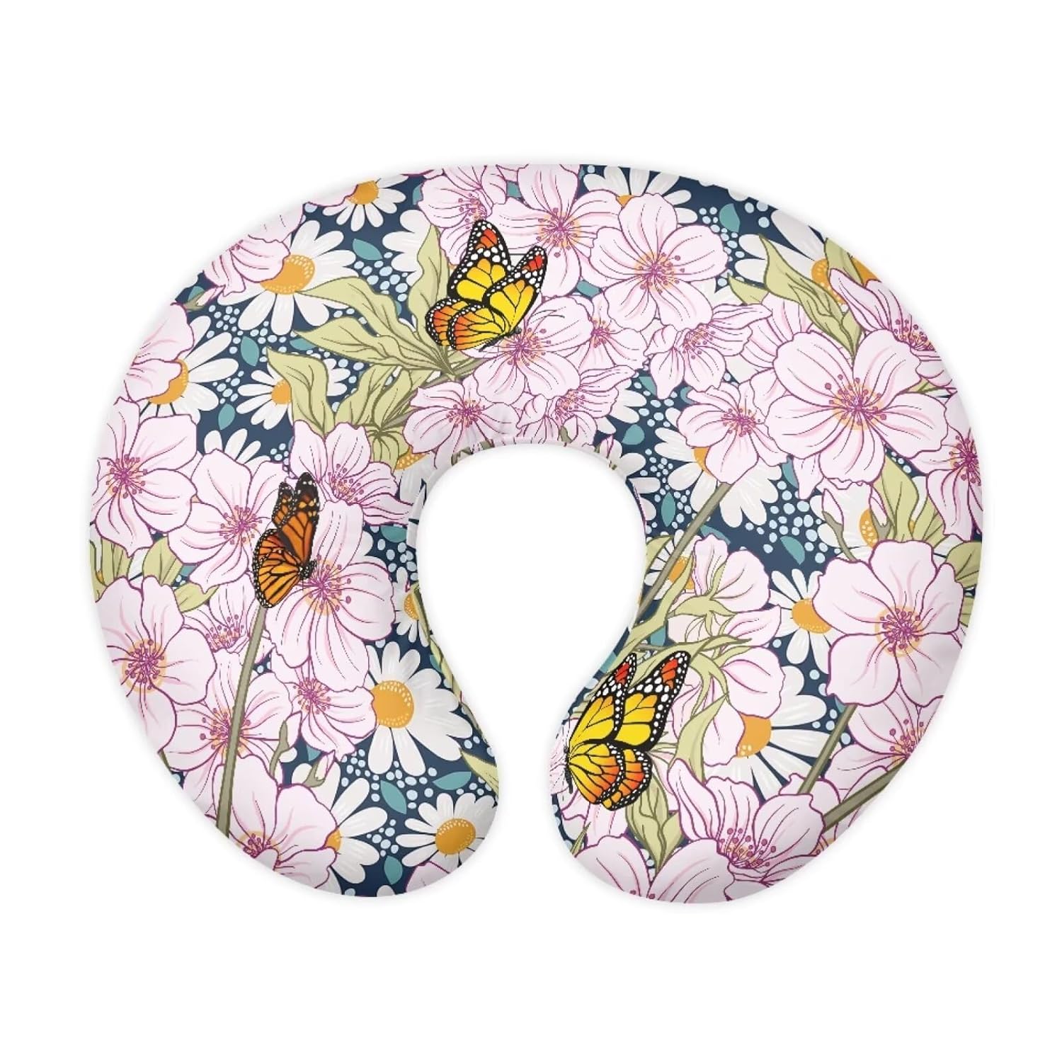 Butterfly Cartoon Breast Feeding Pillow Covers, Ultra Soft Comfortable Slipcovers Stretchy Removable Cover for Breastfeeding Pillows for Baby Girl and Boy