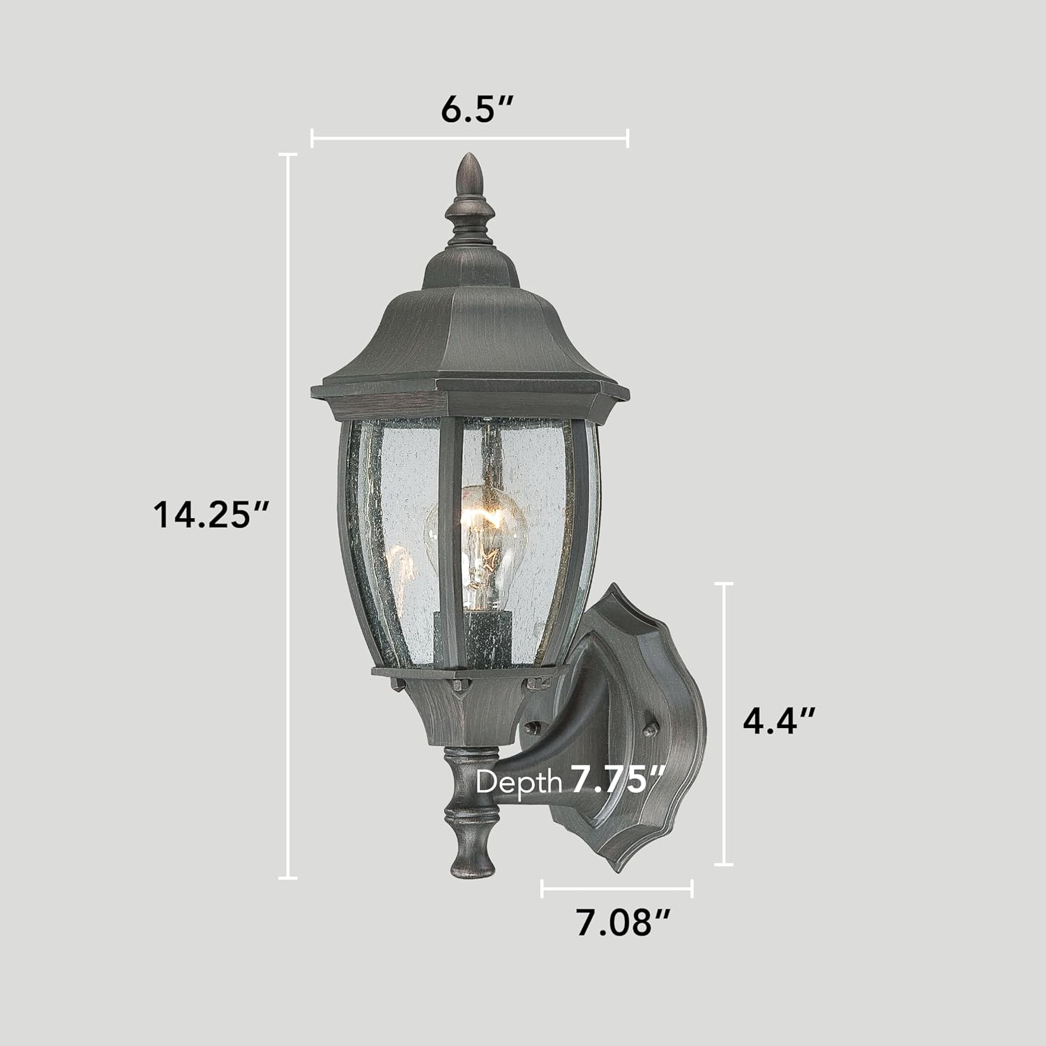 Elk Home Covington Outdoor Light-Wall Lantern, Painted Bronze & Glass, 6.5" W x 7.75" D x 14.25" H, Porch, Patio Light