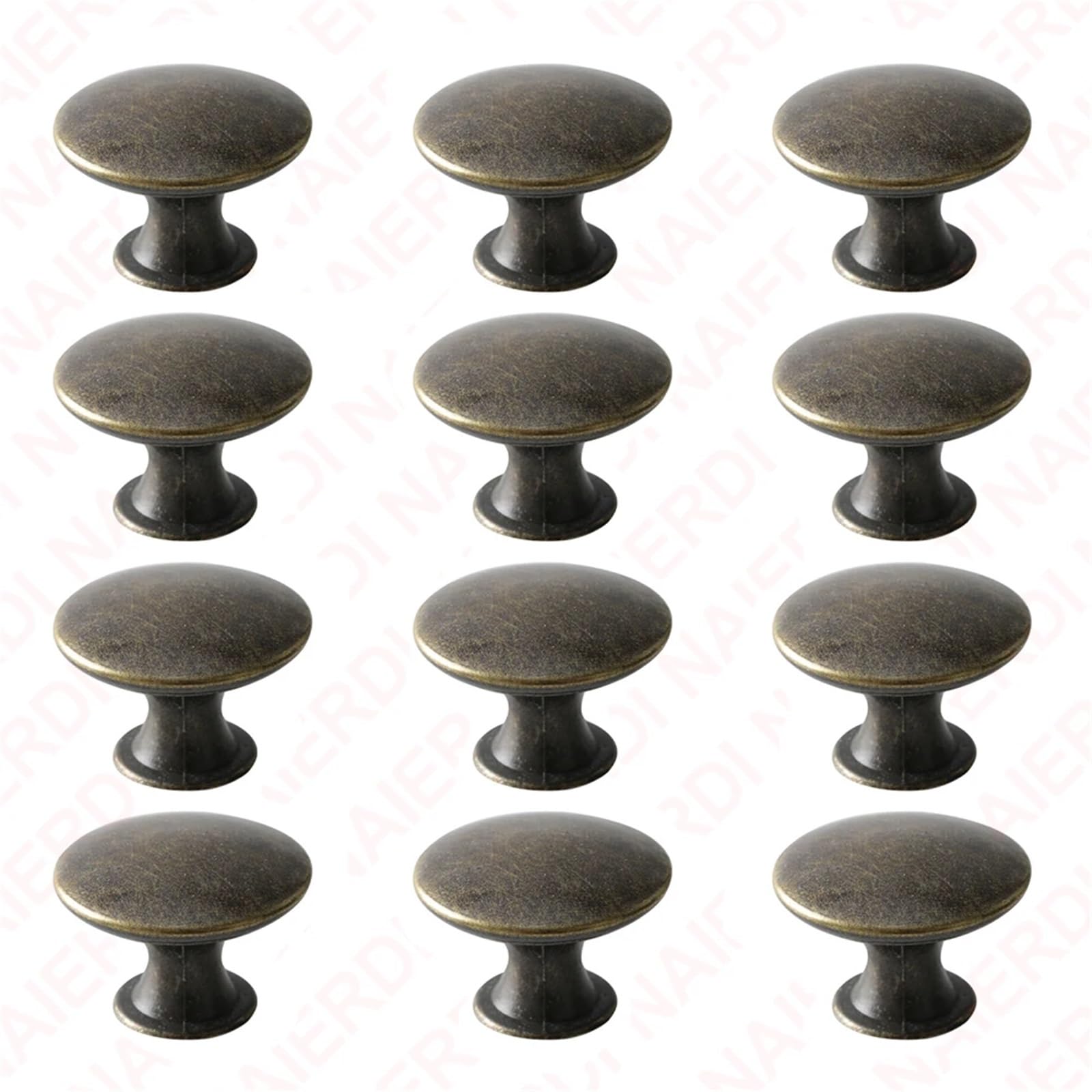KDHCVKZ 12PCS Drawer Knobs Kitchen Handle 30mm Zinc Alloy Black Furniture Handles Wardrobe Dresser Cupboard Door Pulls(Green Bronze)