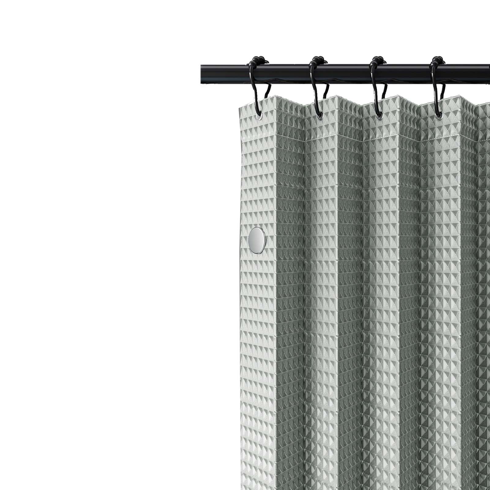 Tringle réglable avec tissu imperméable de salle de bain pour rideau de porte anti éclaboussure