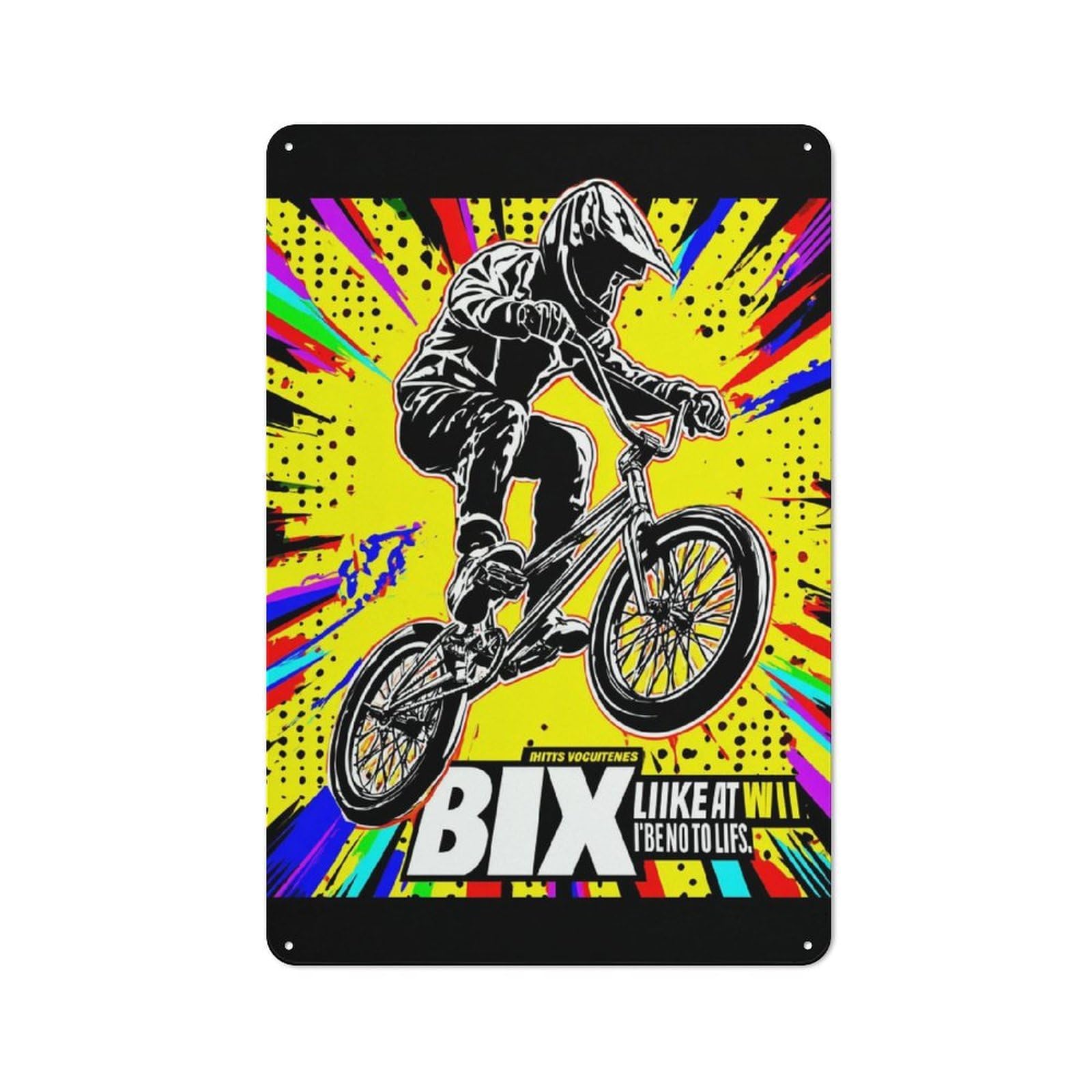 Junmoney Bmx Bike Poster Art Vintage Tin Sign 30X20cm, Nostalgic Retro Room Decor For Bedroom, Office, Home Bar Or Dining Room