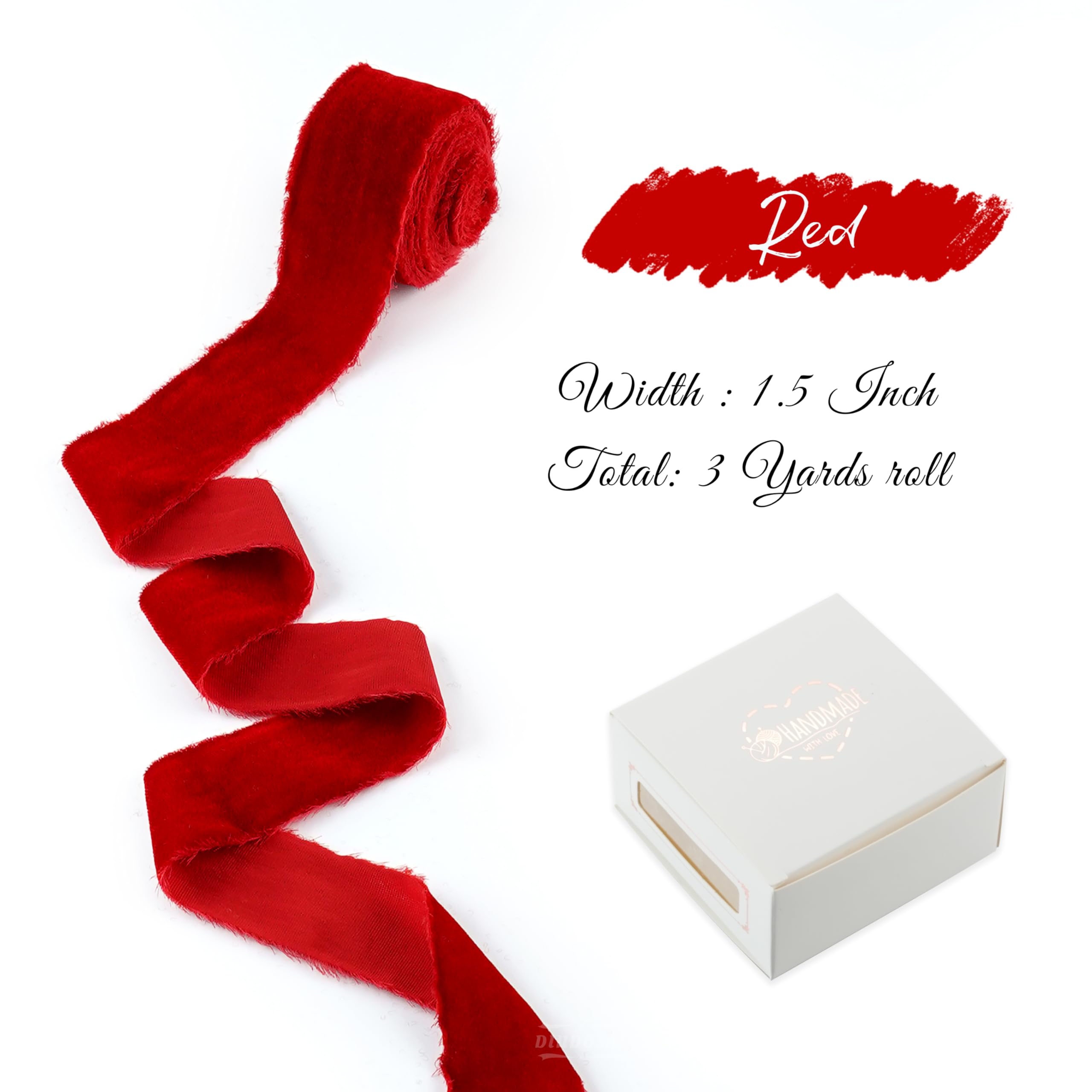 Cinta De Terciopelo Rojo Para Envolver Regalos, Decoración Del árbol De