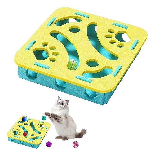 CUVZORA Juguete interactivo de rompecabezas para gatos, laberinto de fieltro, juego de empleo