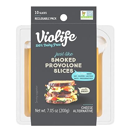Violife VIOlife Just Like Smoked Provolone Slices, 7.05 oz Pack, 7.05 oz