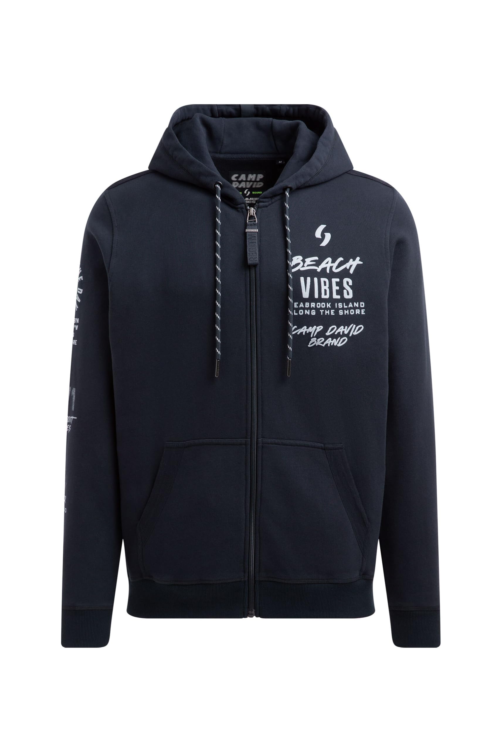 Camp David Herren Kapuzensweatjacke mit Ärmel-Print
