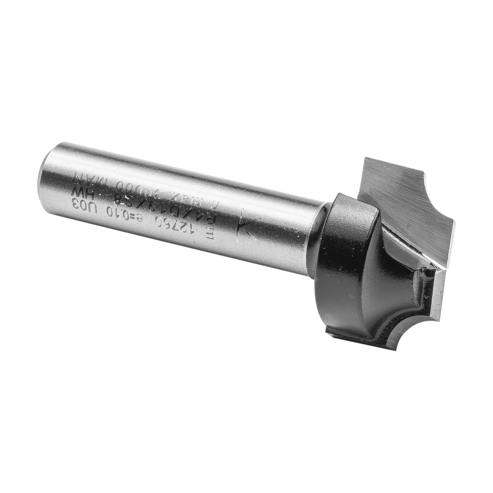 ENT 12760 Fresa para cuarto de círculo, en carburo, vástago (S) de 8 mm, diámetro (D) de 19 mm, NL 11 mm, R 4 mm, SL 32 mm
