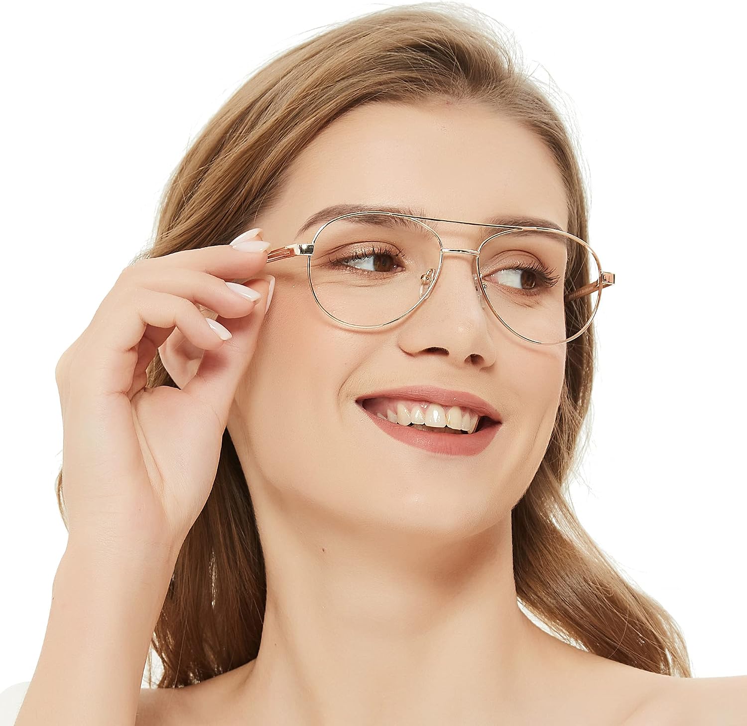 ZENOTTIC Blue Light Blocking Glasses Aviator Metal Frame Men Women