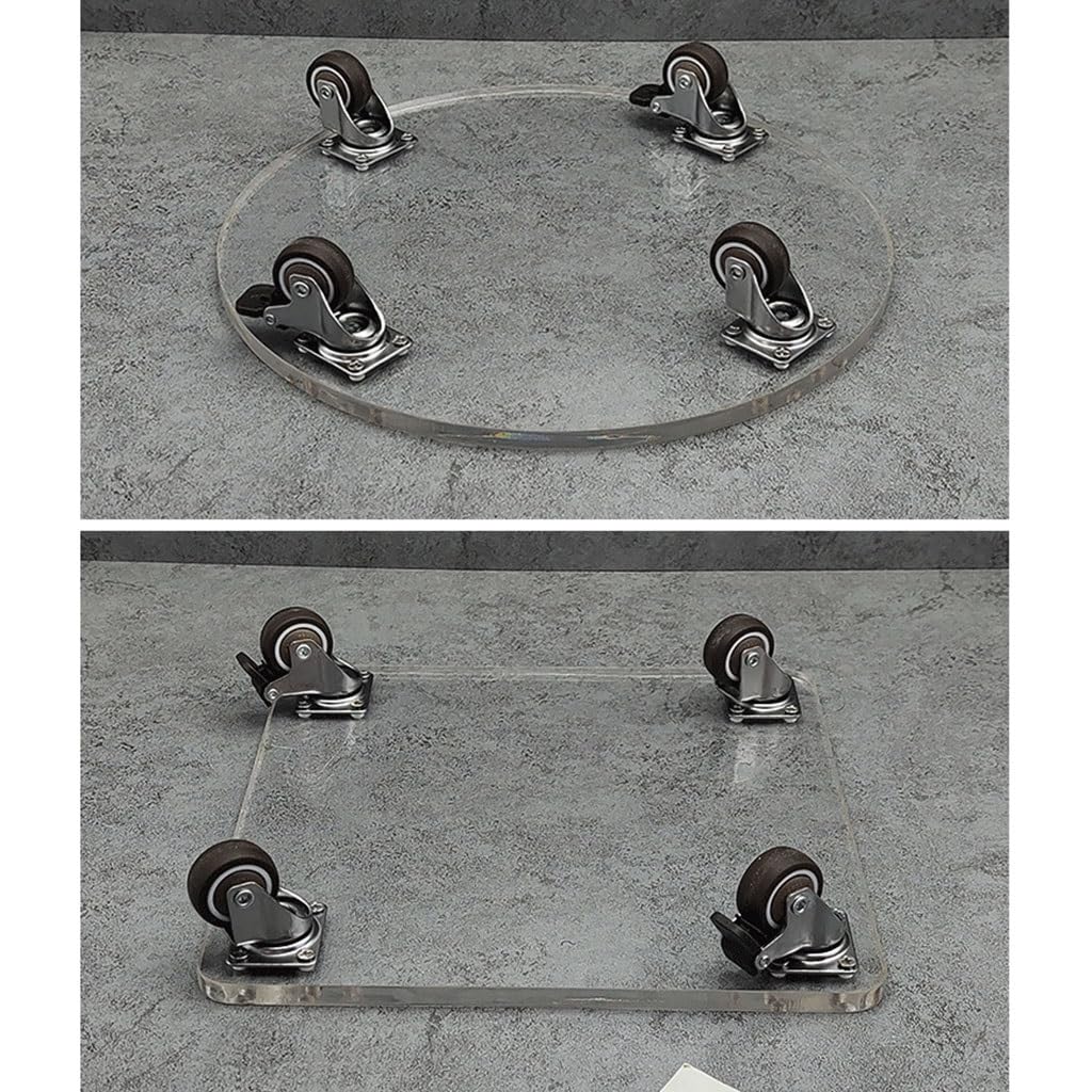 Transparenter mobiler Pflanzwagen Pflanzwagen auf Rollen für den Transport von Blumentöpfen Blumenständer für drinnen und draußen Großer Pflanzwagen (Quadrat 20x20cm)