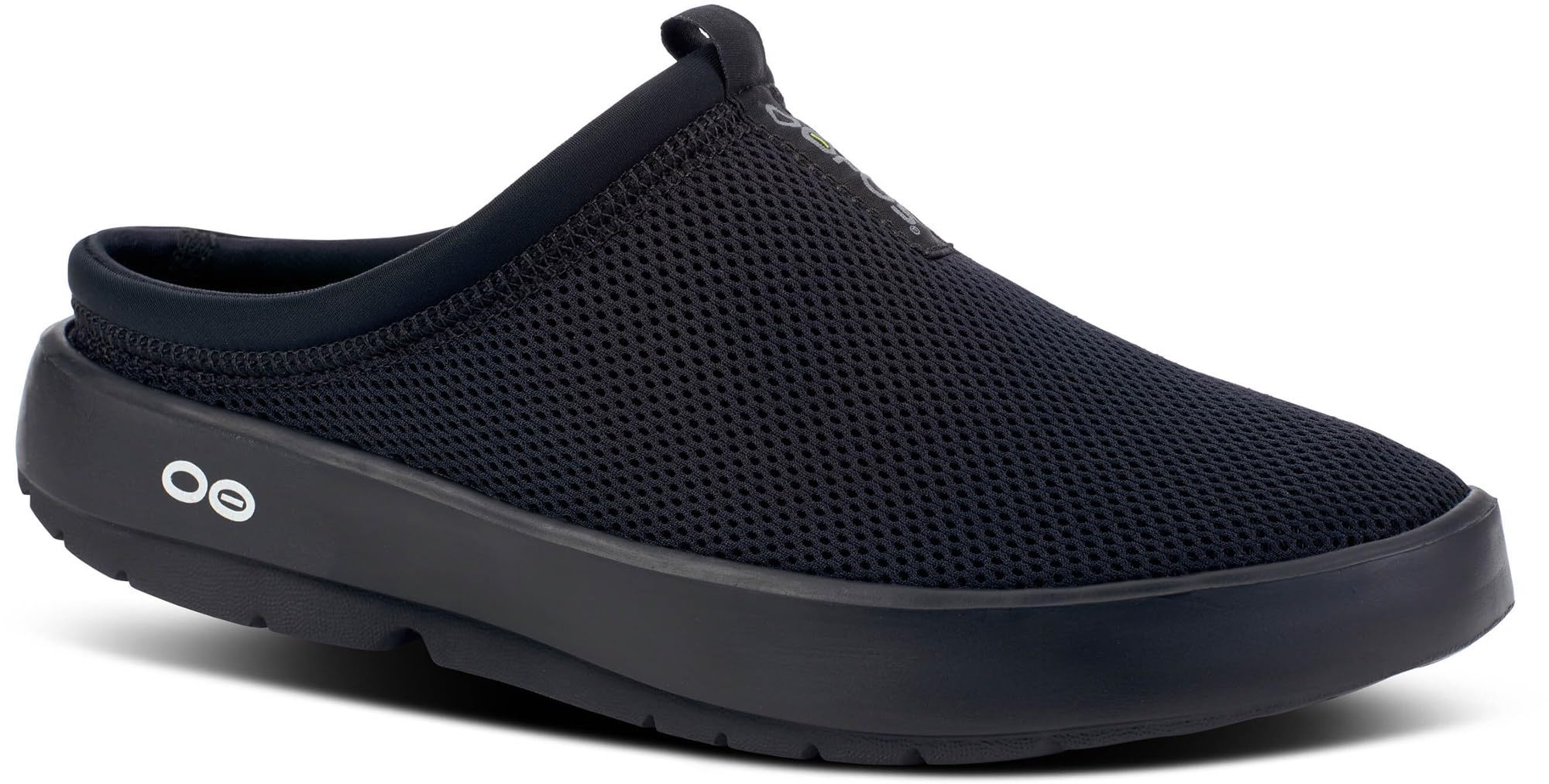 OOFOS OOcoozie Unisex Sport Mules Slippers - Lightweight Recovery Footwear Reduces Stress on Feet, Joints & Back Machine Washable (Black, US Footwear Size System, Adult, Women, Numeric, Medium, 6)