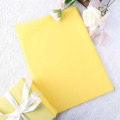 Miniatura 6 de 3 Otters 120 hojas de papel de seda amarillo, papel de regalo de 14 x 20 pulgadas para bolsas de regalo, ramos, flores, otoño, manualidades,