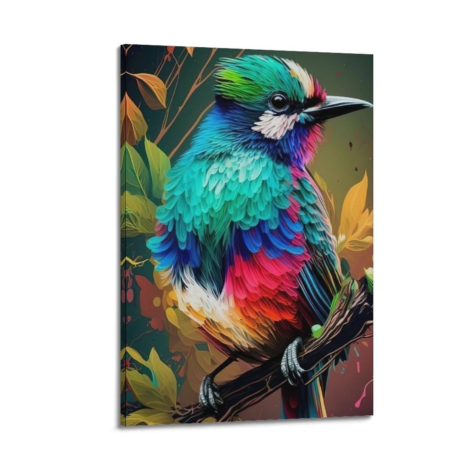HUIYHB Animal Poster Colourful Birdies Poster Decorative Painting Canvas Wall Posters And Art Picture Print Modern Family Bedroom Decor Posters 24x36inch(60x90cm)