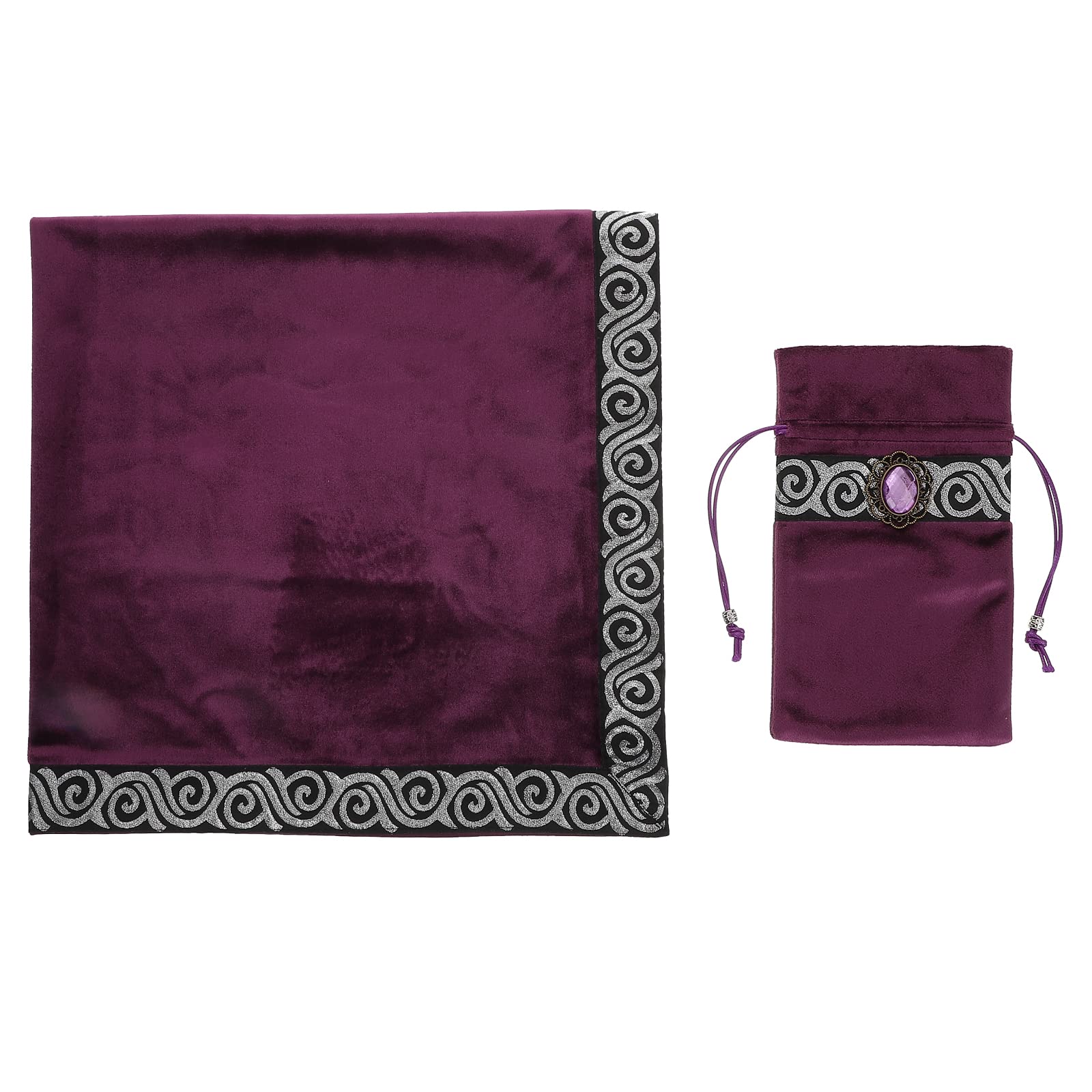 Nappe tarot velours 66x66 cm anti-glisse avec pochette de protection
