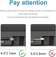 Vista 4 de 24V 2.5A ACDC Adapter Charger Compatible with Samsung with Power Supply Cord Cable(6.3mm*2.1mm)